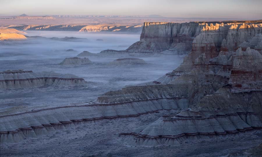 Fog settling in Coal Mine Canyon at Sunrise